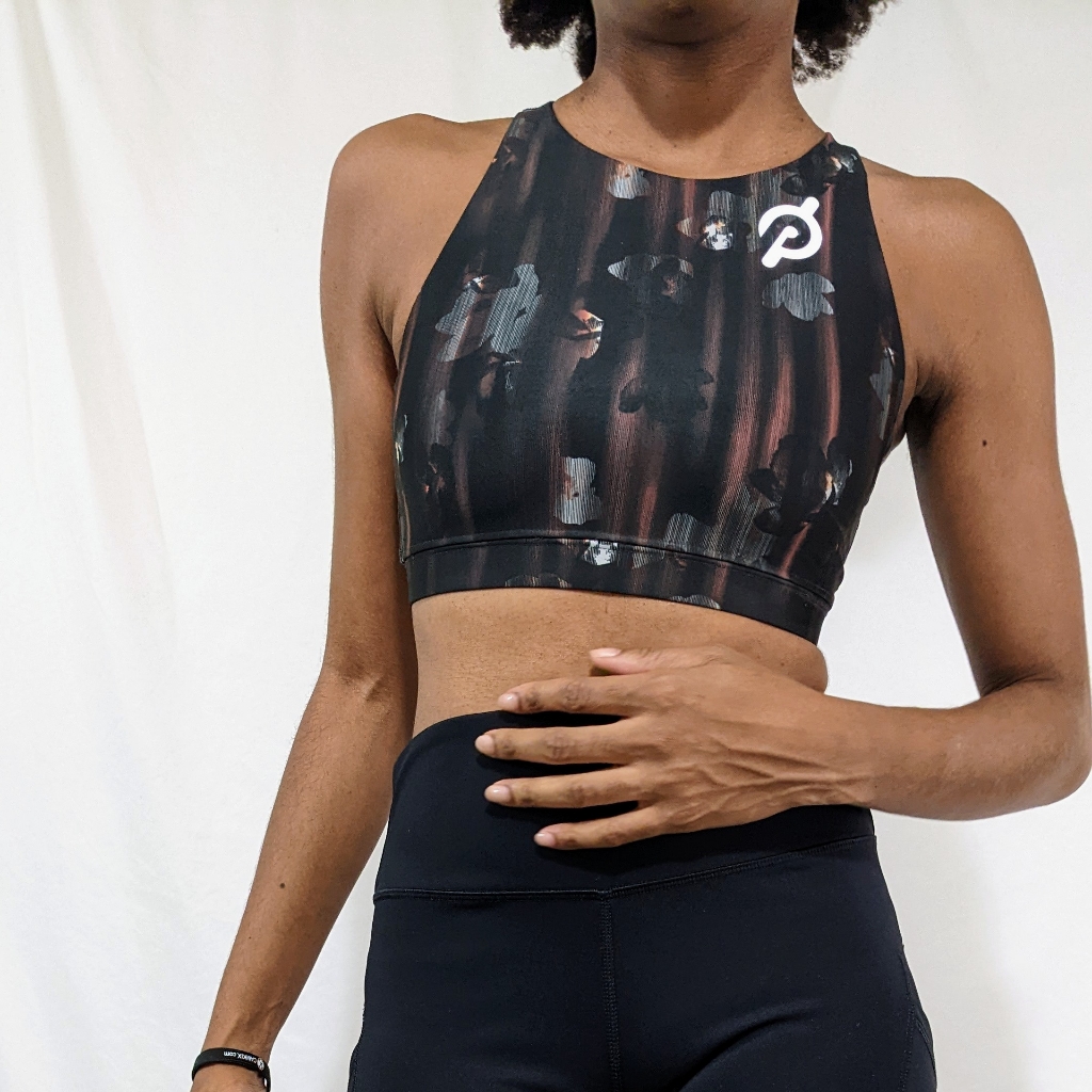 Peloton Show Up Floral High Neck Bra